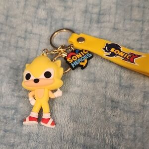 Sonic Heroes Keychain With Yellow Strap